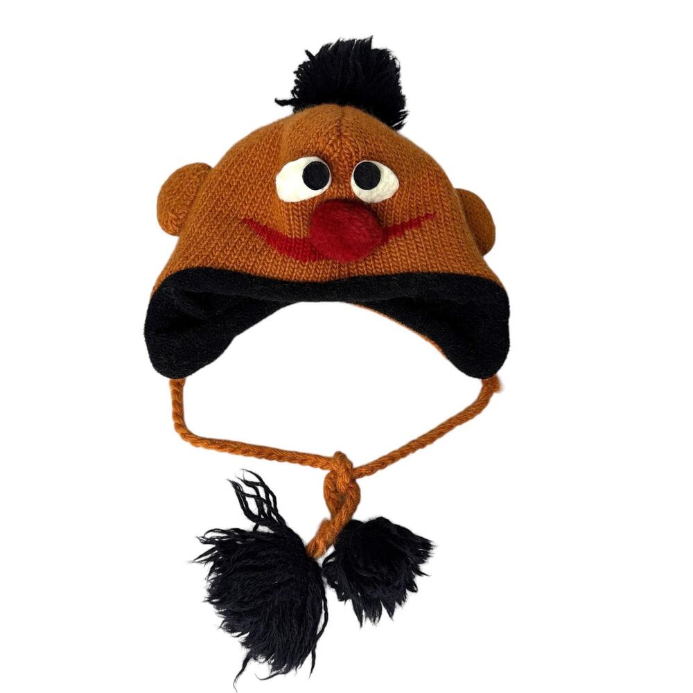Delux Hat Knitwits Ernie Adult Knit Beanie Wool Sesame Street Winter Ear Flap